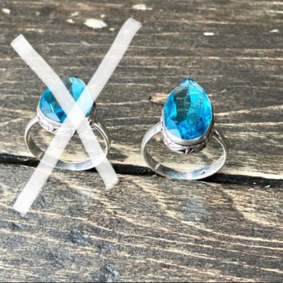 Blue Topaz Size 9 Sterling Silver Gemstone Ring New - Picture 8 of 12